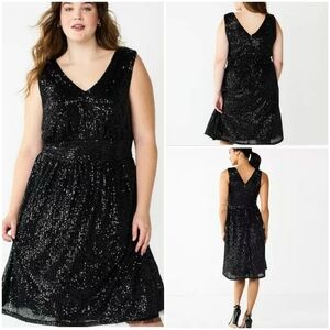NWT Draper James RSVP V Neck Sleeveless Sequin Formal Dress Sz 18W